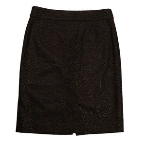 Perfect Holiday J. Crew Black & Gold Pencil Skirt